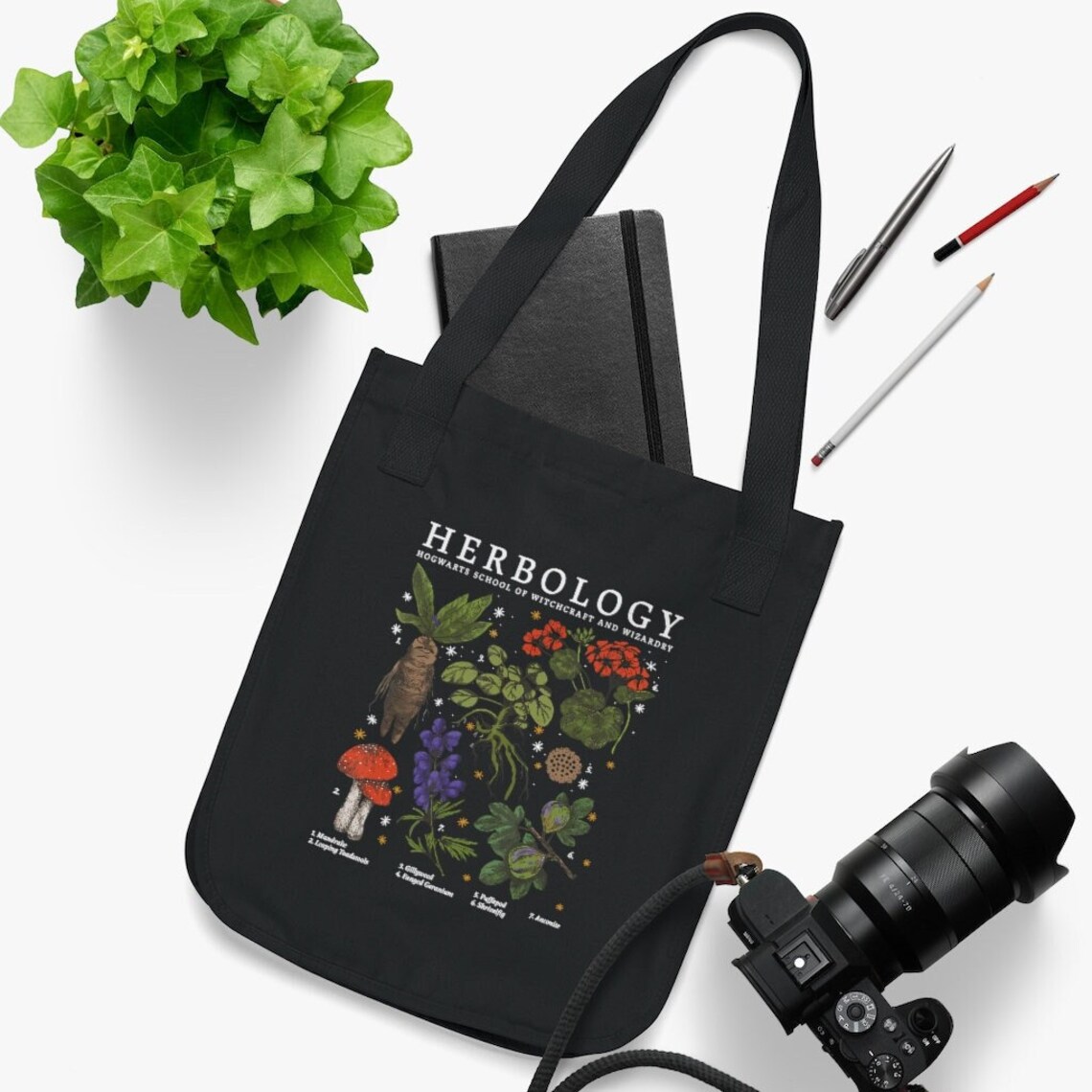 Herbology Tote Bag Organic Cotton Herbology Plants Bag Etsy