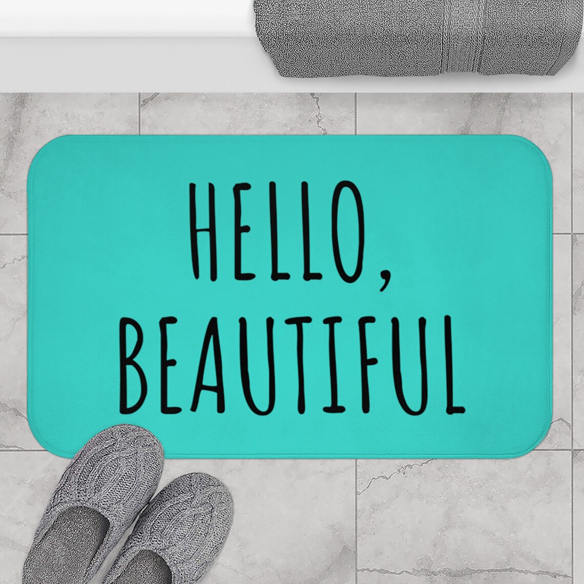 Hello Beautiful Bath Mat Hello Beautiful Bath Rug Bath Mat Etsy