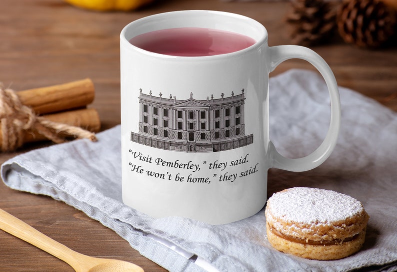Visit Pemberley Mug Pride and Prejudice Gift Jane Austen image 5.