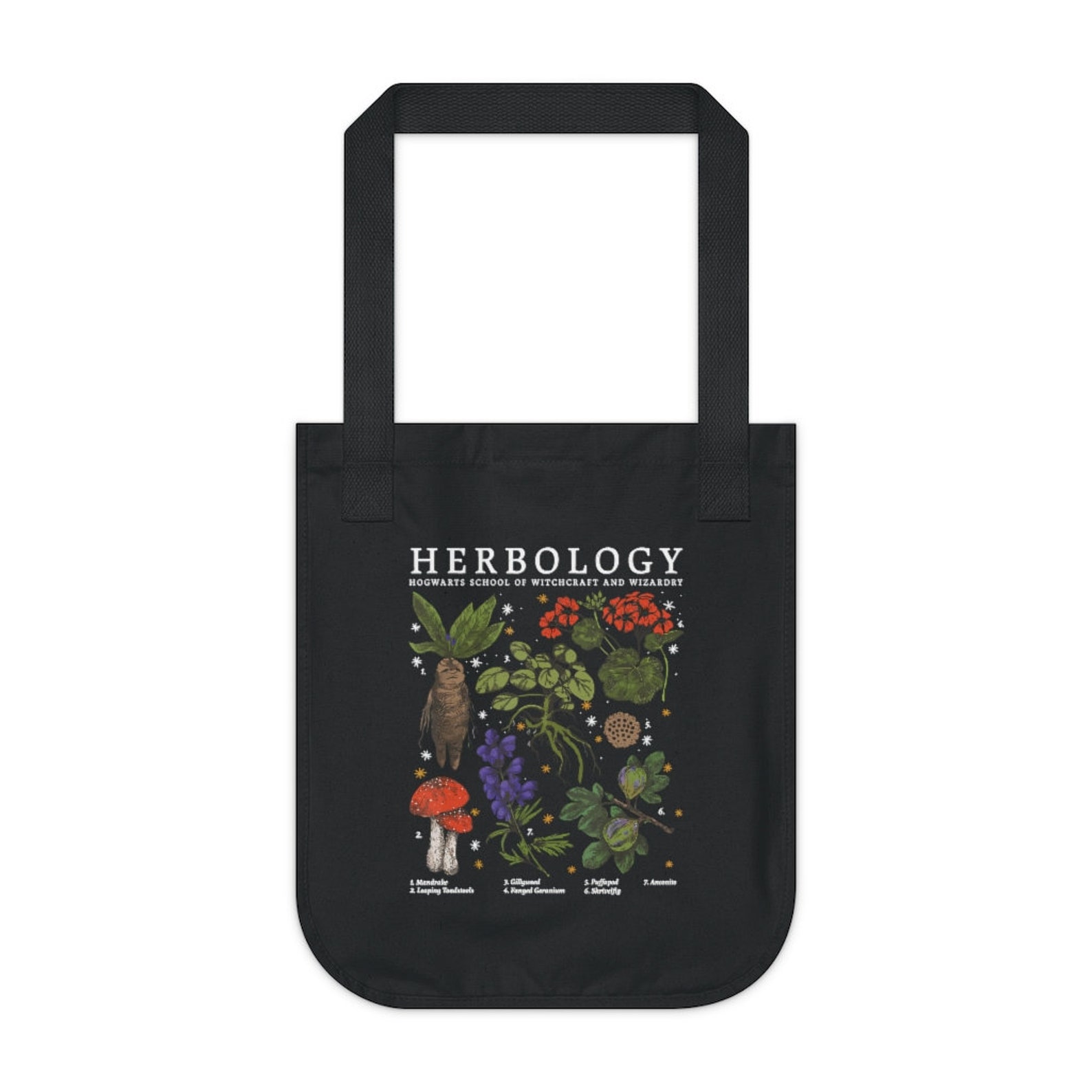 Herbology Tote Bag Organic Cotton Herbology Plants Bag Etsy