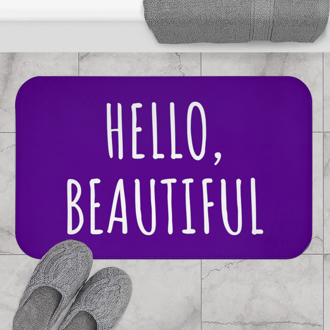 Hello Beautiful Bath Mat Hello Beautiful Bath Rug Bath Mat Etsy