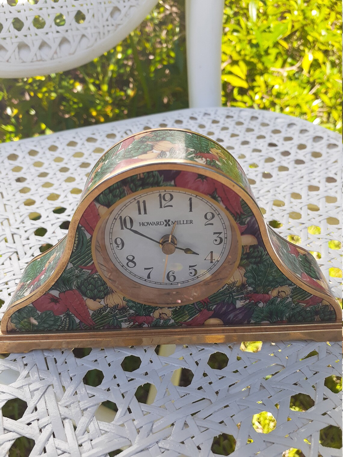 Howard Miller Brass Small Mantel Clock with Harvest Design Etsy
