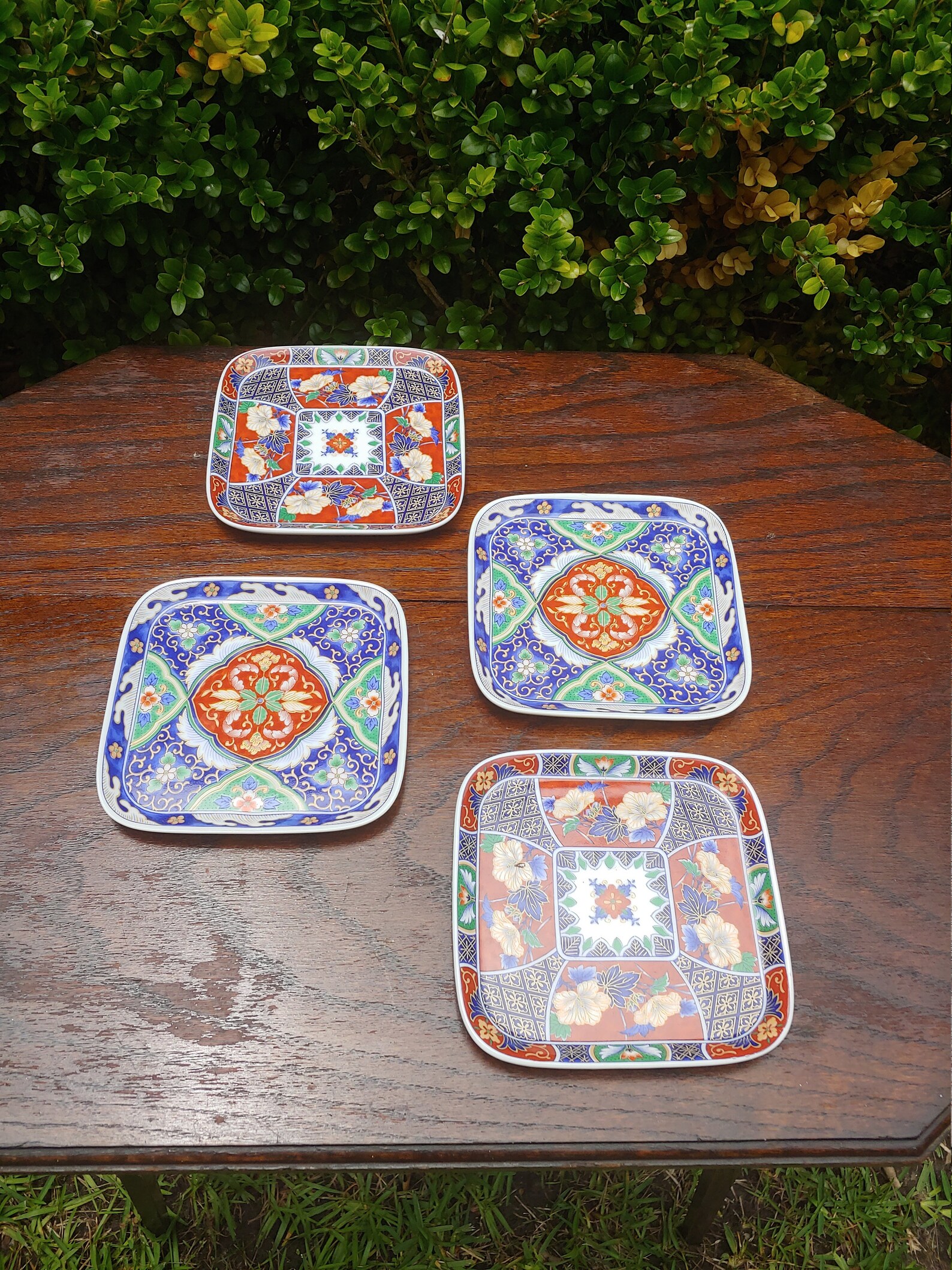Set of 4 Vintage Japanese Square Plates Etsy