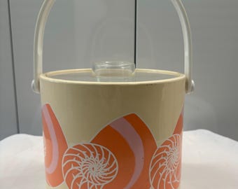 Fabulous Vintage Pink Seashell Ice Bucket by Shelton-Ware for Towle