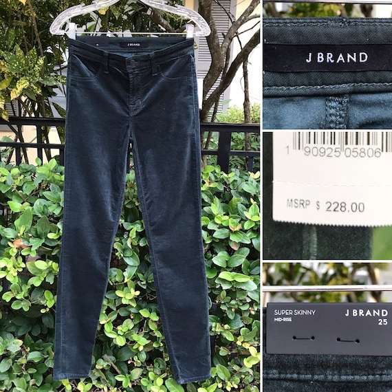 New With Tags J. Brand Skinny Dark Green Velvet Jeans Size 25 - Etsy