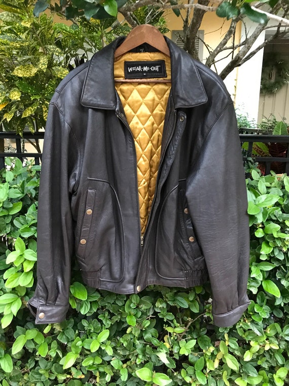 Handsome Men’s Size Medium Brown Leather Bomber/F… - image 10