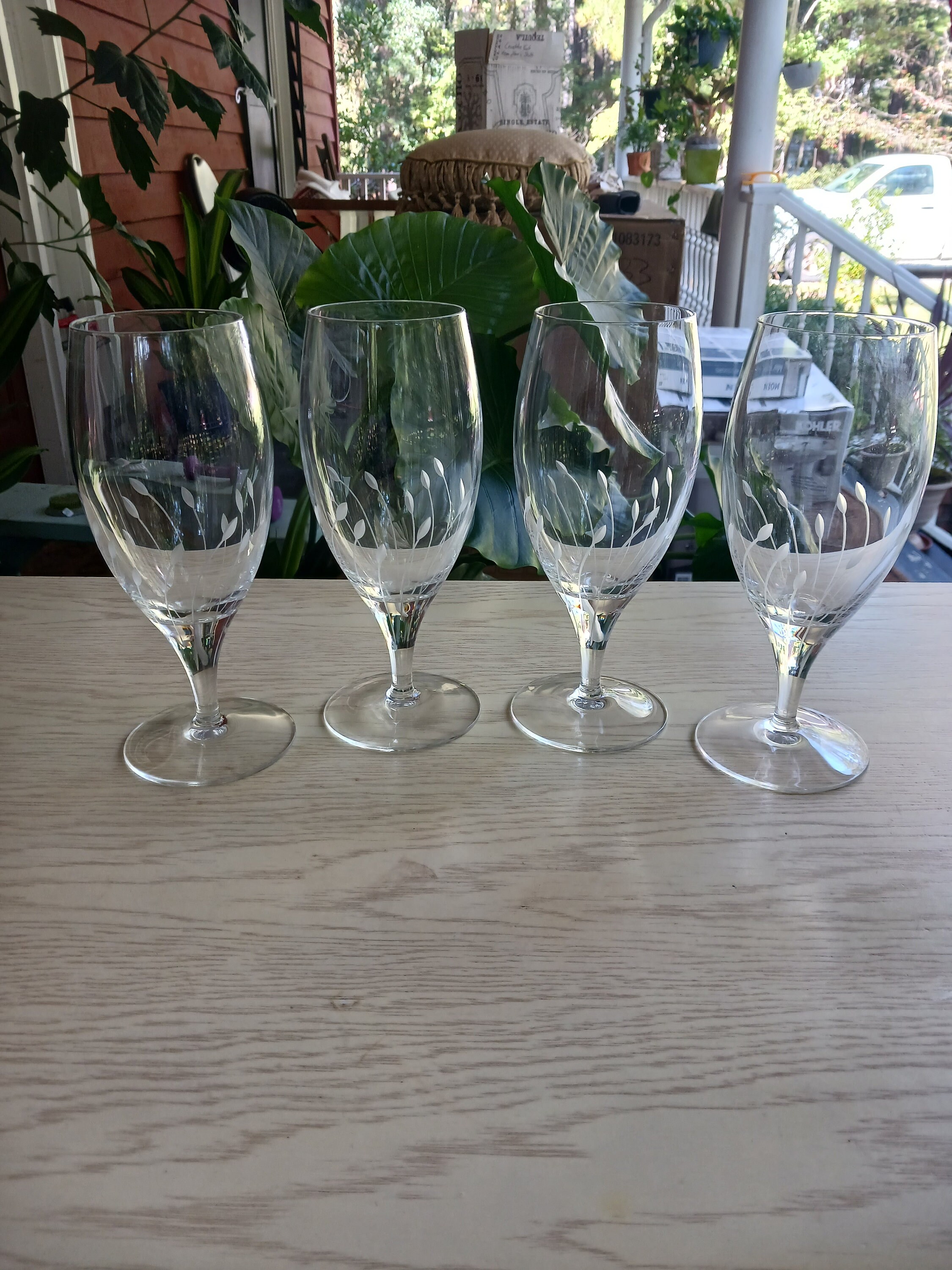 Shop the Vintage 1940s Grapes & Vine Etched Footed Collins Glasses at  Weston Table