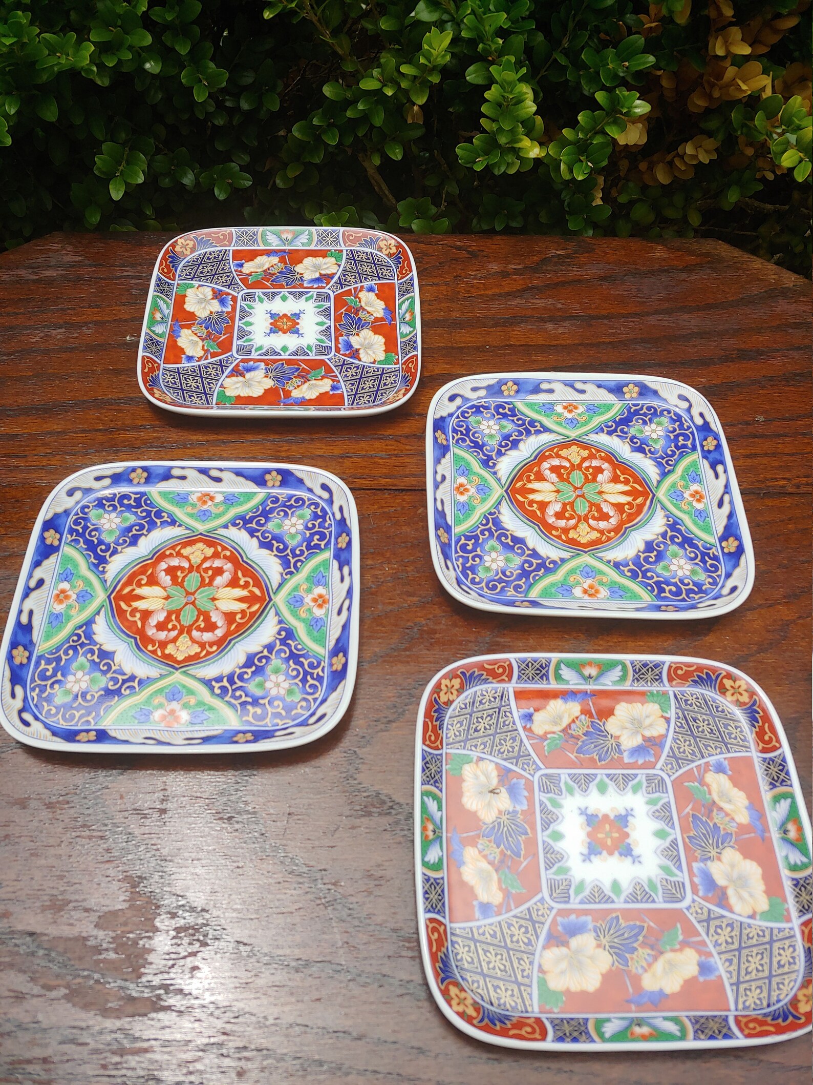 Set of 4 Vintage Japanese Square Plates Etsy