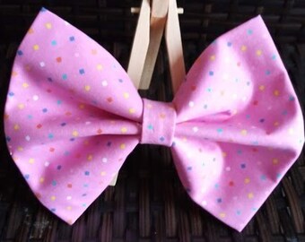 Pink Dotted Pet Bow Tie