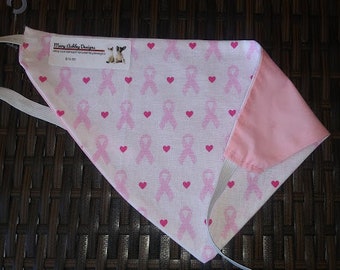 Breast Cancer Ribbon and Pink Pet Bandana