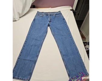 Levis 550 Mens Blue Relaxed Tapered Classic Heavy Denim Jeans Stone Size 36x32