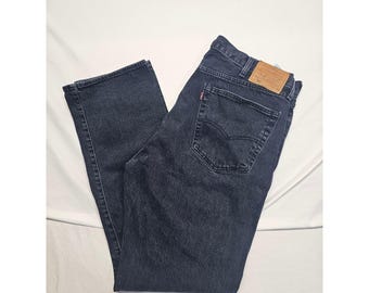 Levis 501 Original Fit Mens Jeans W40 L34 Dark Wash Indigo Button Fly Denim