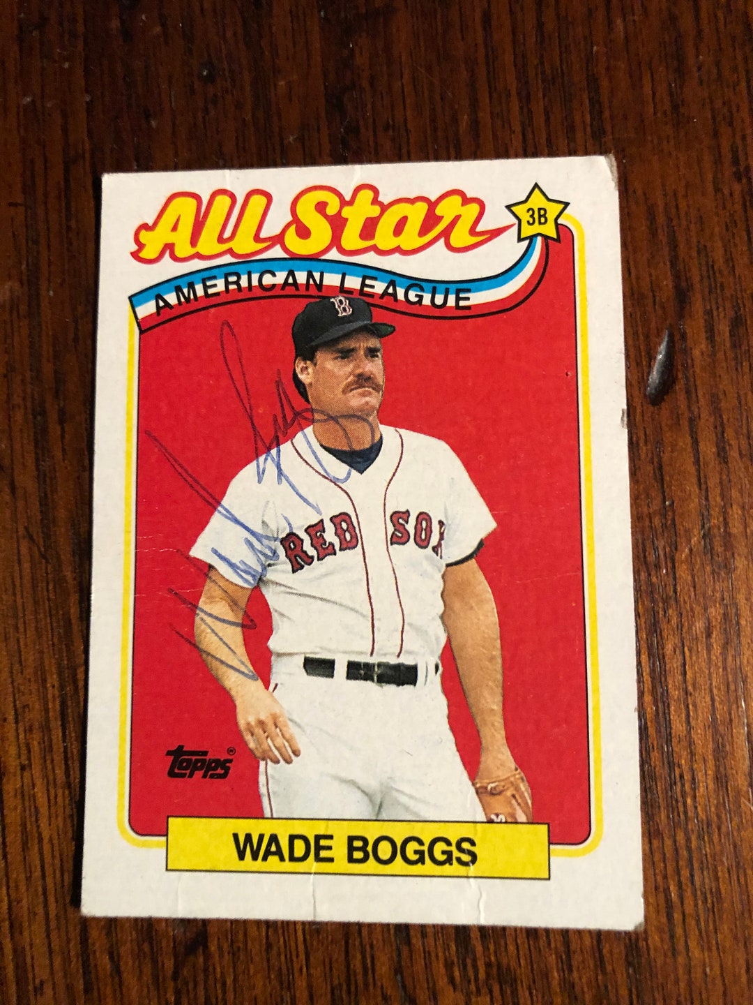 Wade Boggs 1988 Signed Baseball Collectors Card Etsy
