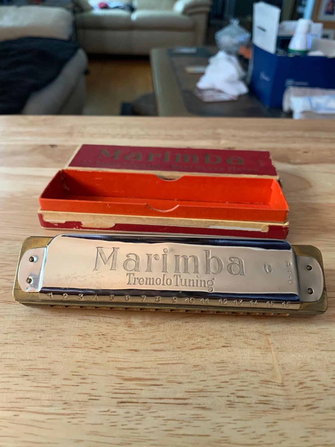 Vintage Harmonica Made in Germany Marimba in C A440 Tremolo Tuning Solid Brass Plates Perfectly