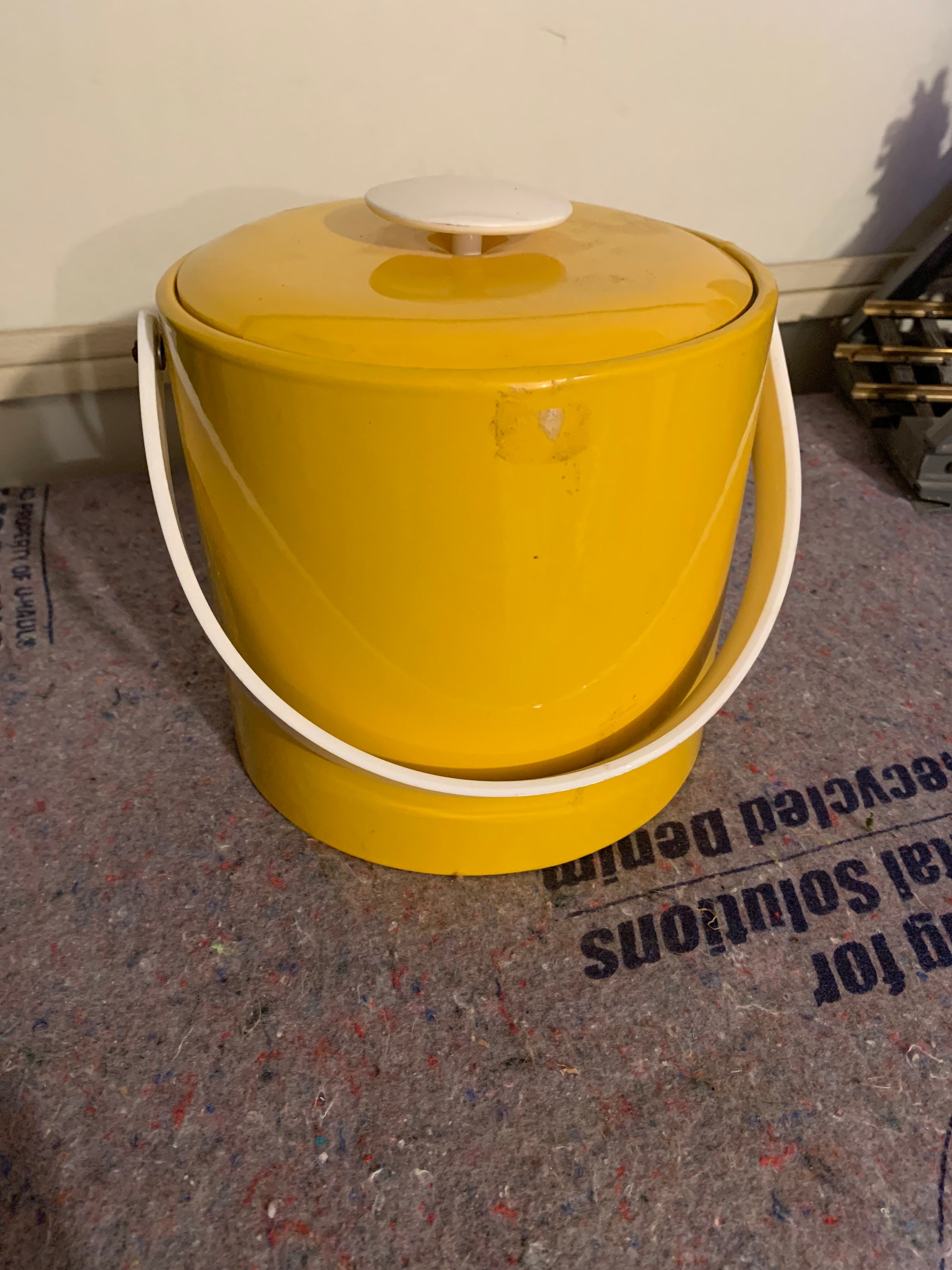 Vintage Canary Yellow Ice Bucket Etsy