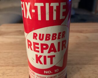 Vintage 1960s metal tin universal fix tight rubber repair kit