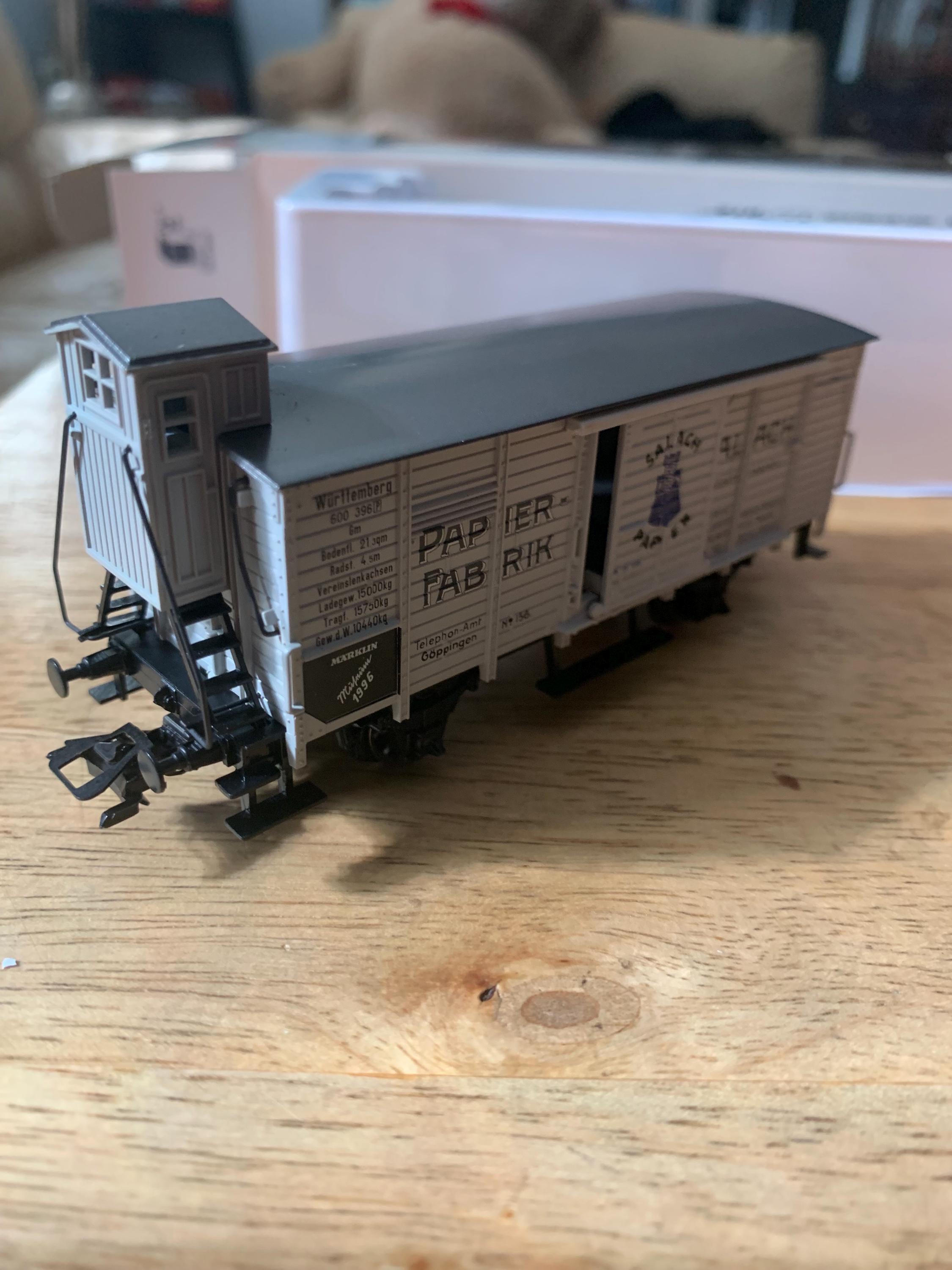 Vintage 1996 Marklin HO Scale Box Car and Truck Set, New Old Stock