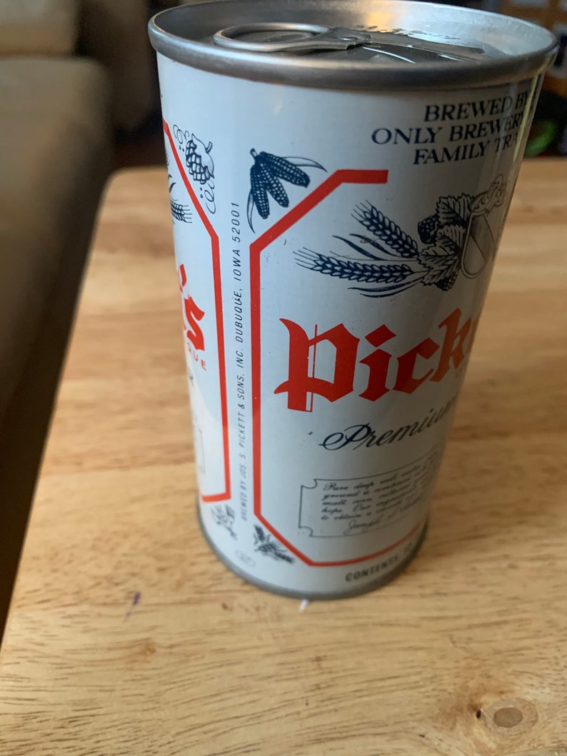 1970s, 12 Ounce Steel Beer Can With Pull Tab PICKETTS, Beer Etsy