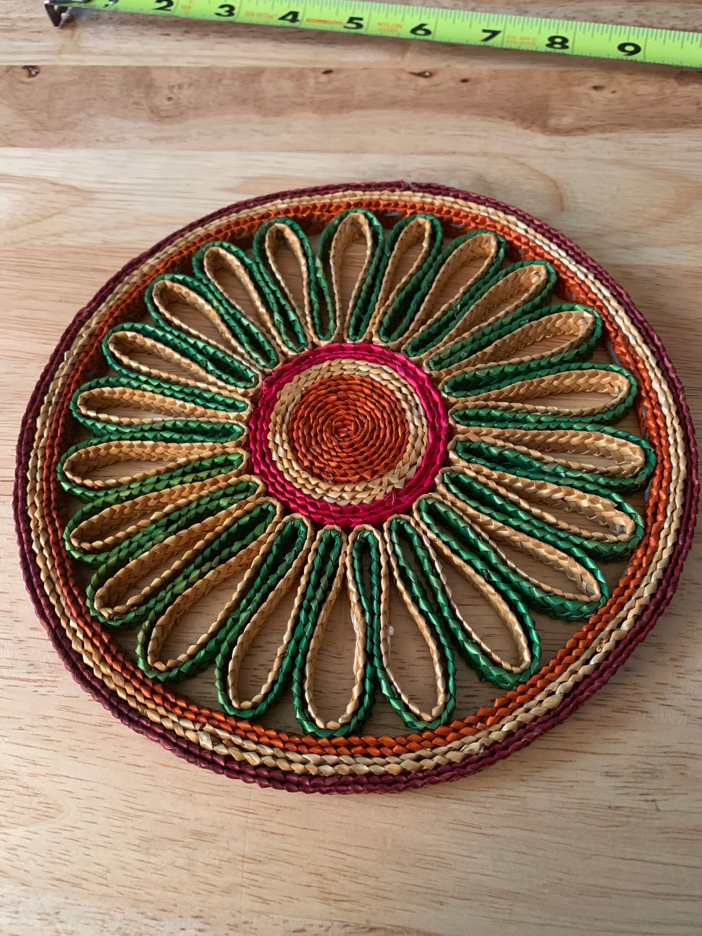 Vintage Hot pot holder and three Wood cutting boards from Etsy