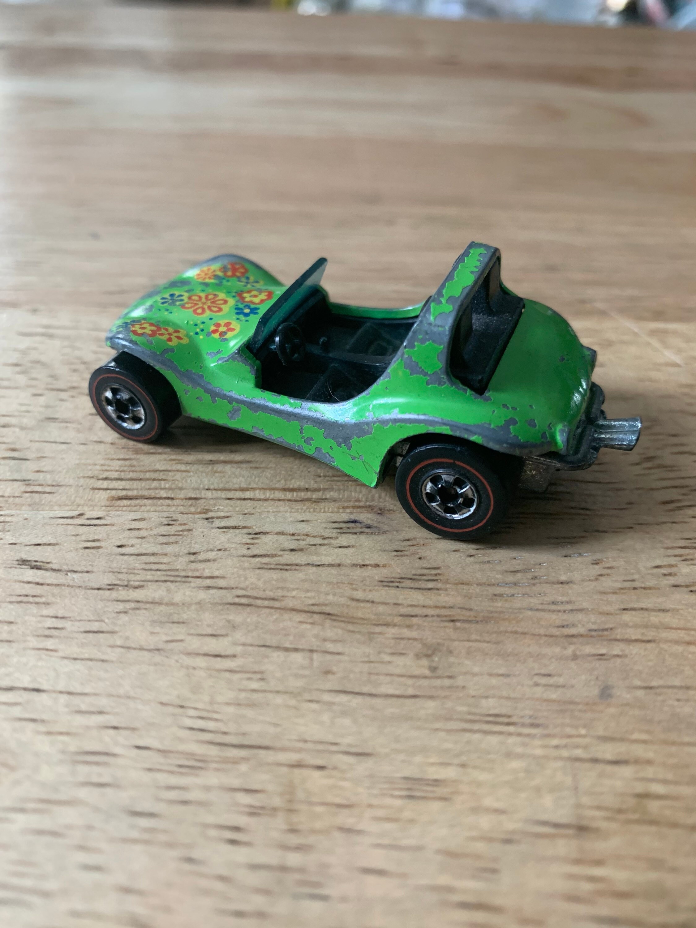 Vintage 1969 Hot Wheels, Redline, Dune Daddy Green With