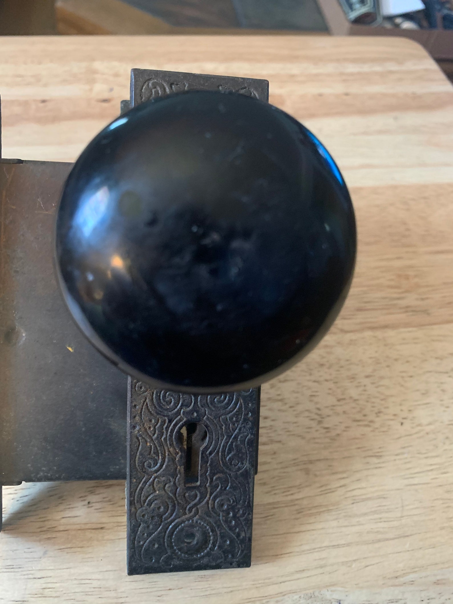 1930s Skeleton Key Lock Set With Black Porcelain Door Knobs Sold as Is ...