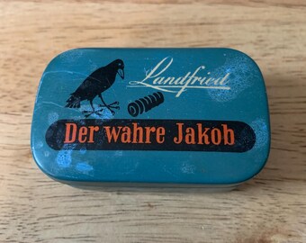 german chewing tobacco Vintage 1950s Landfried Tobacco Company, Heidelberg, Germany Snuff Tin