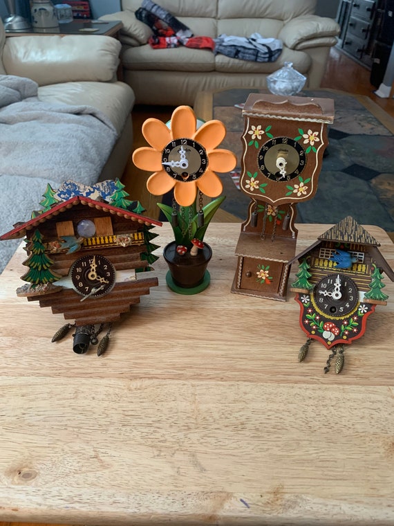 4 Antique Miniature Clocks From the Black Forest Made in Etsy
