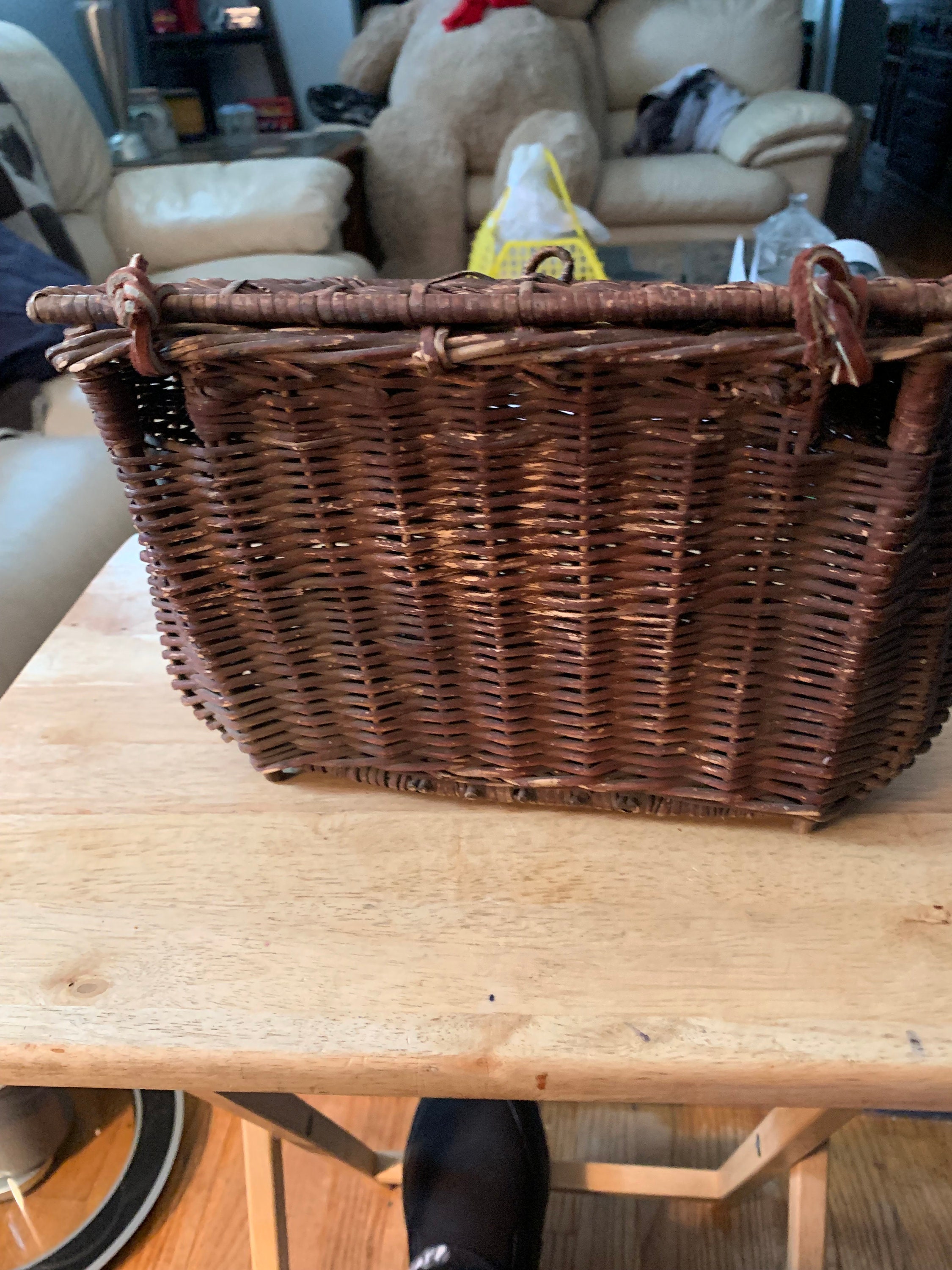 Vintage Creel Wicker Fly Fishing Basket Etsy