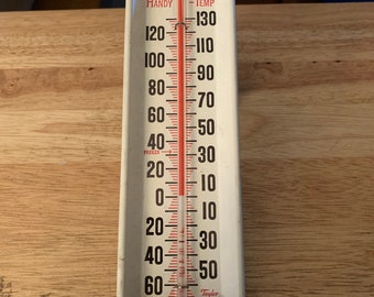 Vintage 1960s thermometer metal made by Taylor USA display only