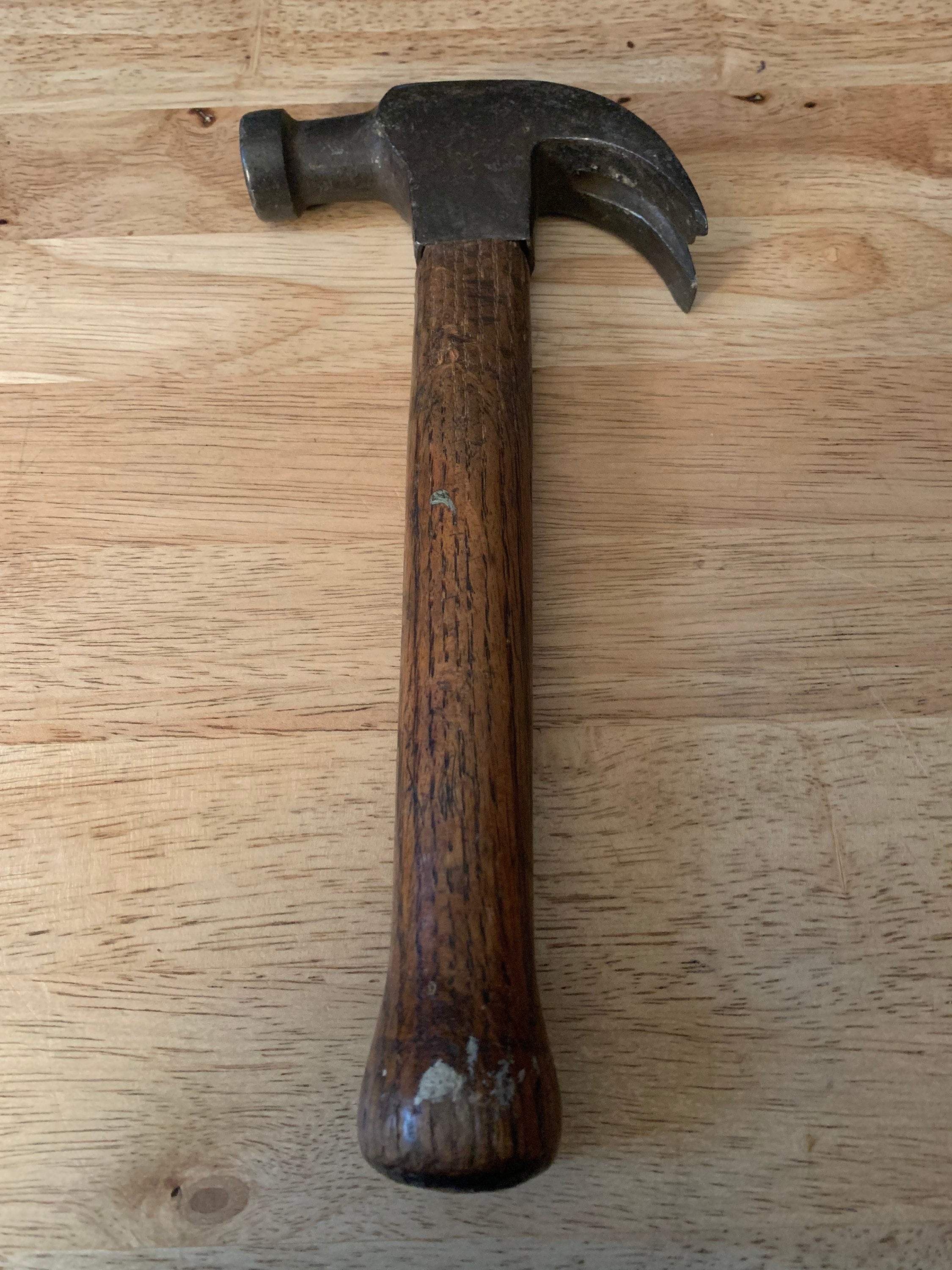 Antique Claw Hammer With Oak Handle Etsy