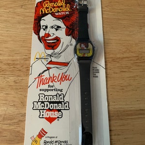Vintage 1980s Ronald McDonald Black digital watch new old stock