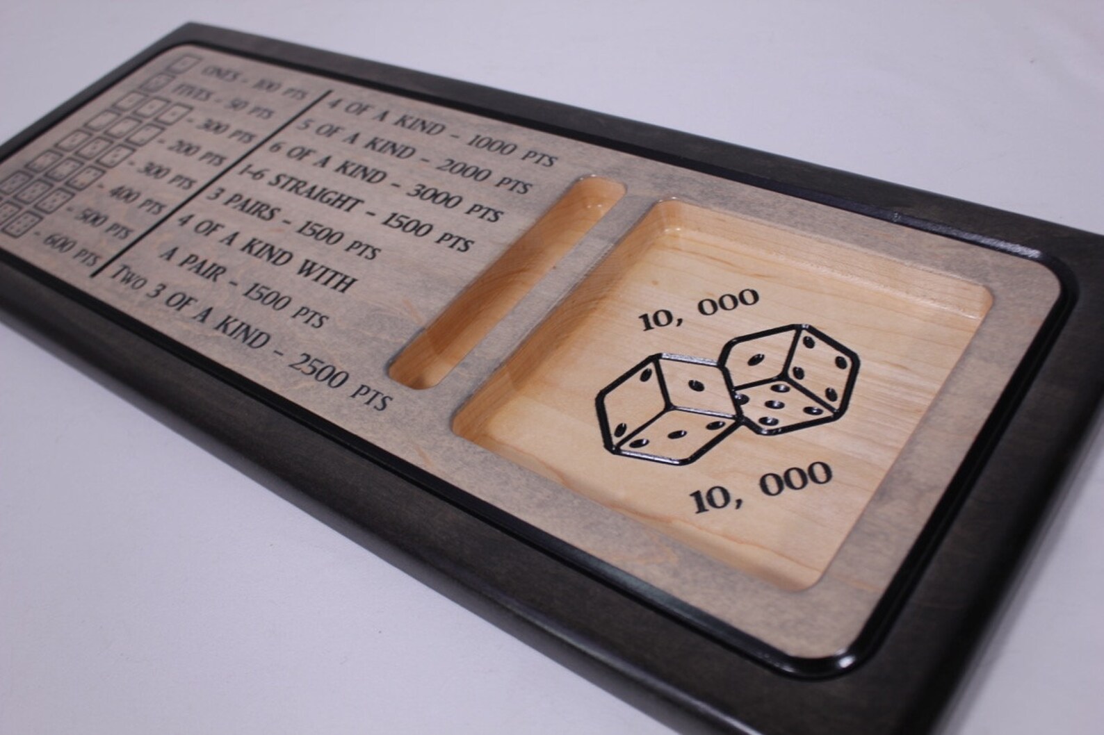 Farkle 10,000 Dice Solid Maple Game Board With Dice Included Etsy