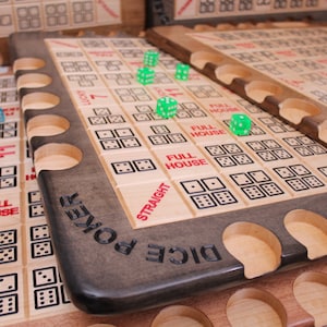 Dice Poker Solid Maple Game Board