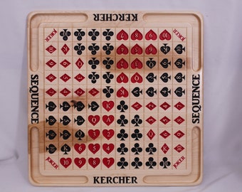 Custom Sequence Game Board – Solid Maple Wooden Board – Handmade in Canada