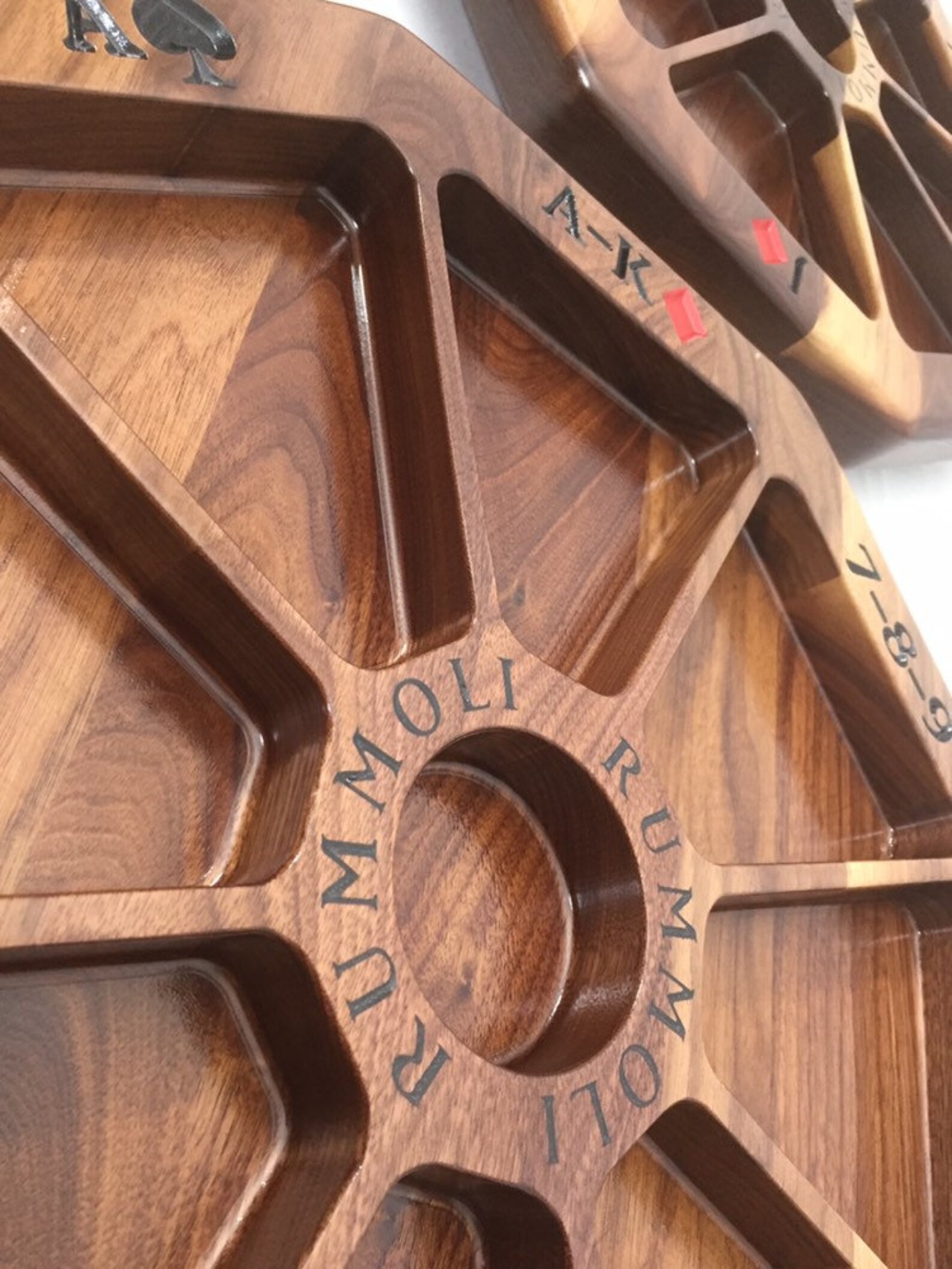 Deep Pocket Rummoli Board With Lazy Susan Base Etsy Canada