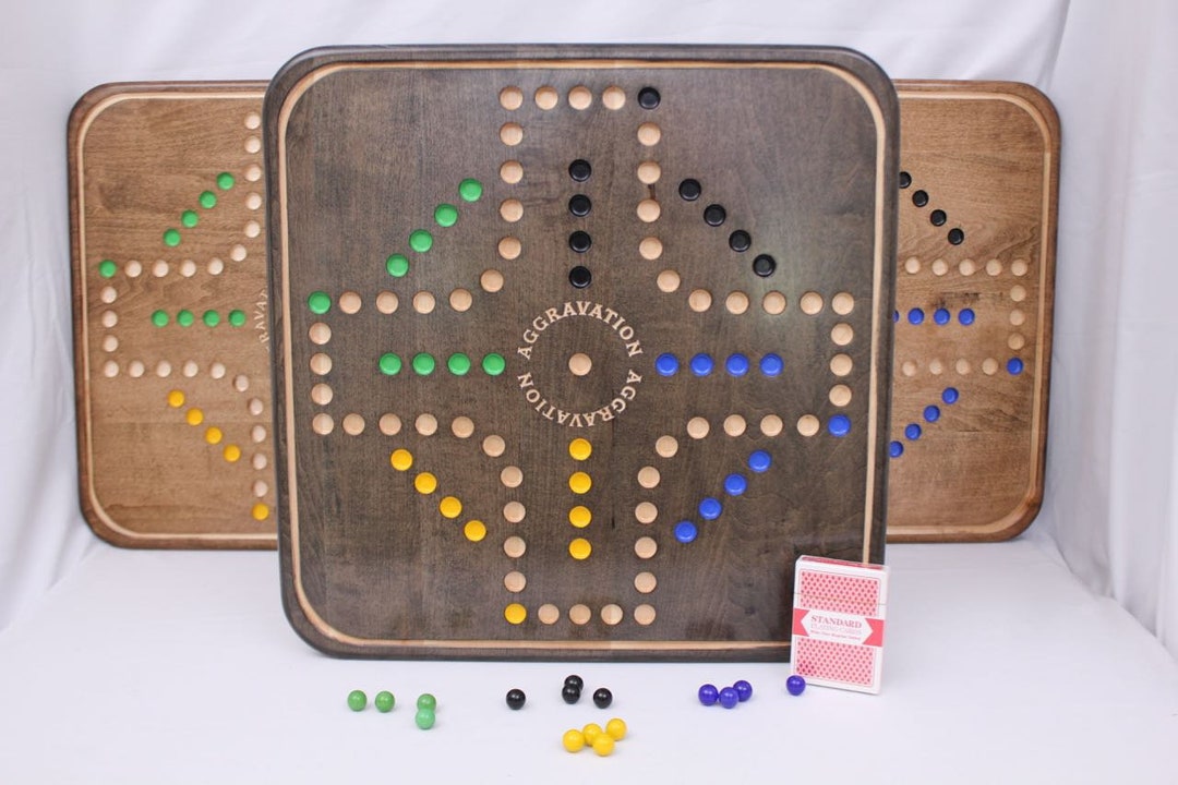 Aggravation Marbles Game Board With Optional Custom Carving Etsy