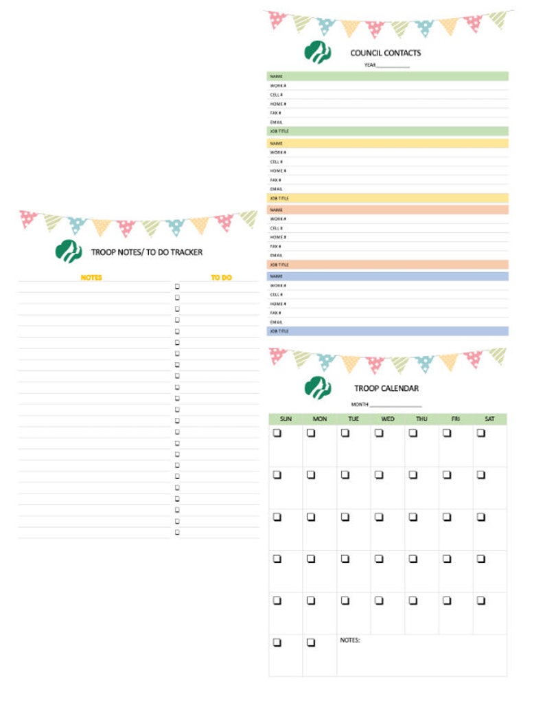 Girl Scout Leader Binder Templates - Etsy