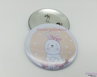 Button Kindergartenkind, Hase mit oder ohne Rosette