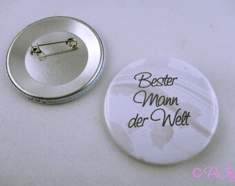 Button -Bester Mann- zur Hochzeit, Männertag, Geburtstag als Geschenk, Andenken