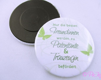 Magnet -Patentante und Trauzeugin- zur Hochzeit oder Taufe