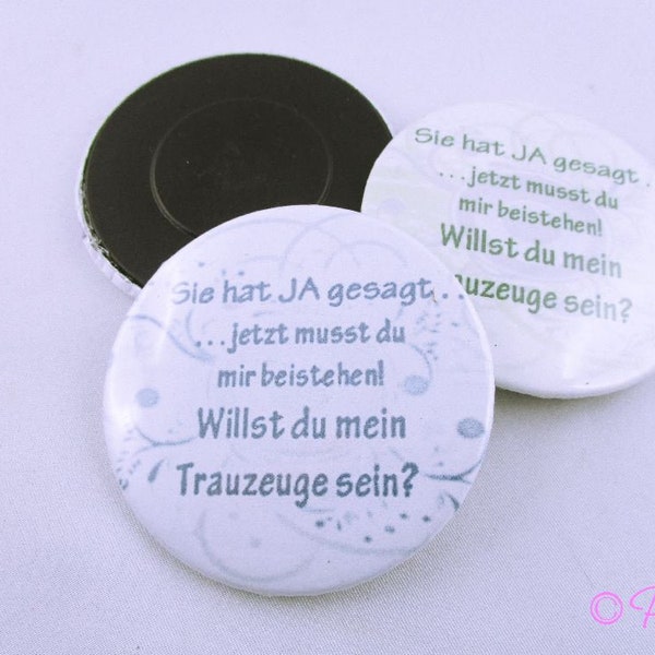 Magnet -Trauzeugen fragen- für Trauzeugen zur Hochzeit