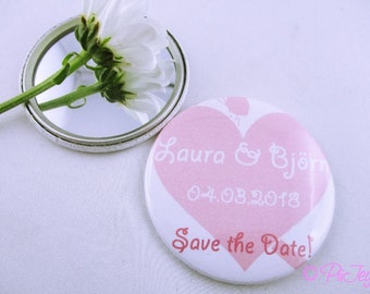 Taschenspiegel -STD- Save the Date Einladung für Hochzeiten, Datum merken