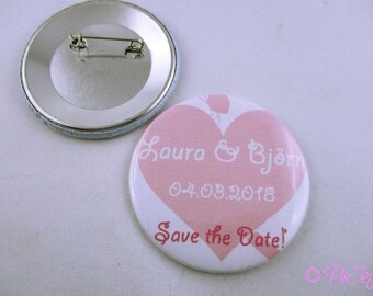 Button -STD- Save the Date als Einladung an Hochzeiten, Datum merken