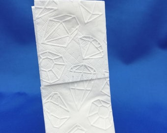 Taschentuch, 10 geprägte Taschentücher Diamanten - Muster für Freudentränen