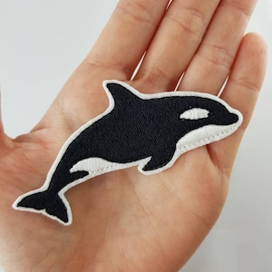 Orca killer whale whale patch iron-on applique
