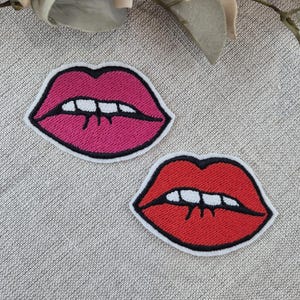 Mund Lippen Aufnäher Bügelbild Applikation Flicken