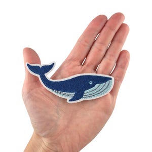 Whale patch iron-on appliqué