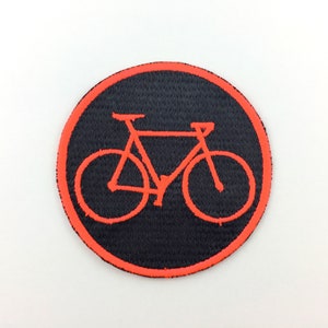 Bicycle fixie patch iron-on application neon