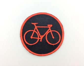 Bicycle fixie patch iron-on application neon