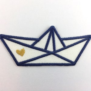 Paper boat patch iron-on applique